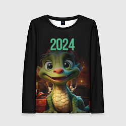 Лонгслив женский 2024 символ года, цвет: 3D-принт