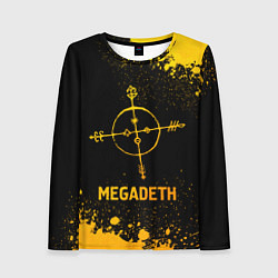 Лонгслив женский Megadeth - gold gradient, цвет: 3D-принт