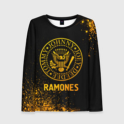 Лонгслив женский Ramones - gold gradient, цвет: 3D-принт