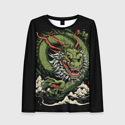 Лонгслив женский Символ года зеленый дракон, цвет: 3D-принт