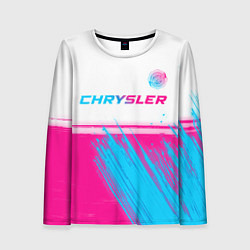 Женский лонгслив Chrysler neon gradient style посередине