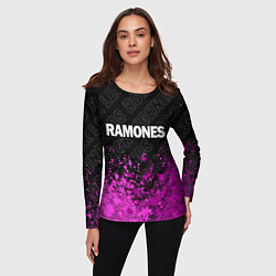 Лонгслив женский Ramones rock legends посередине, цвет: 3D-принт — фото 2