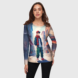 Лонгслив женский Парень в штанах карго, цвет: 3D-принт — фото 2