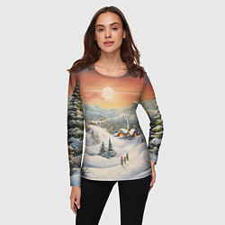 Лонгслив женский Праздничное настроение, цвет: 3D-принт — фото 2