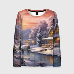 Женский лонгслив Зима в городе