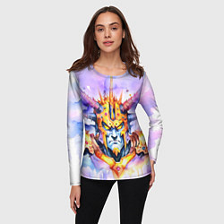 Лонгслив женский Оранжевый робот с рогами, цвет: 3D-принт — фото 2