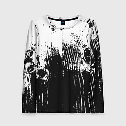 Женский лонгслив Черно-белая абстракция гранж