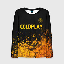 Лонгслив женский Coldplay - gold gradient посередине, цвет: 3D-принт