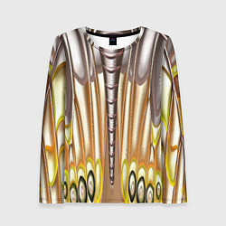 Лонгслив женский Абстрактный рисунок по мотивам крыла бабочки, цвет: 3D-принт