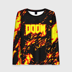 Лонгслив женский Doom огненный стиль ад марса, цвет: 3D-принт