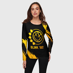 Лонгслив женский Blink 182 - gold gradient, цвет: 3D-принт — фото 2