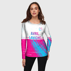 Лонгслив женский Avril Lavigne neon gradient style посередине, цвет: 3D-принт — фото 2