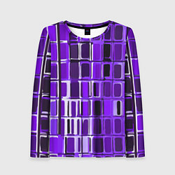 Лонгслив женский Фиолетовые прямоугольники, цвет: 3D-принт