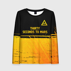 Лонгслив женский Thirty Seconds to Mars - gold gradient посередине, цвет: 3D-принт