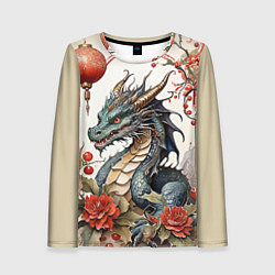 Лонгслив женский Vintage dragon 2024, цвет: 3D-принт