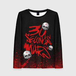 Лонгслив женский Thirty seconds to mars skulls, цвет: 3D-принт