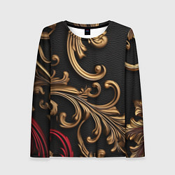 Женский лонгслив Золотые абстрактные узоры