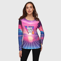 Лонгслив женский GTA 6 Vaporwave, цвет: 3D-принт — фото 2