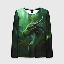 Лонгслив женский Зеленый лесной дракон 2024, цвет: 3D-принт