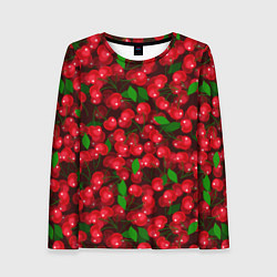Лонгслив женский Красная спелая вишня, цвет: 3D-принт