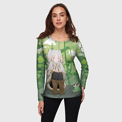 Лонгслив женский Sousou no Frieren Фрирен Frog, цвет: 3D-принт — фото 2
