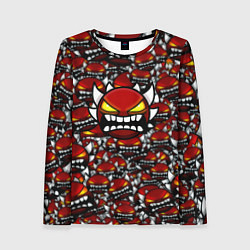 Лонгслив женский Geometry dash alllogo pattern, цвет: 3D-принт
