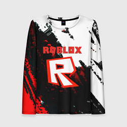 Женский лонгслив Roblox logo краски мобайл гейм