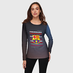 Лонгслив женский Логотип футбольный клуб Барселона, цвет: 3D-принт — фото 2