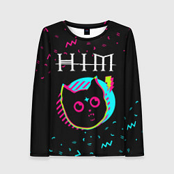 Лонгслив женский HIM - rock star cat, цвет: 3D-принт