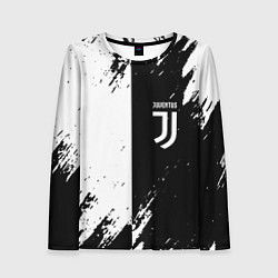 Женский лонгслив Juventus краски чёрнобелые