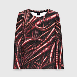 Женский лонгслив Красные трубки чужих