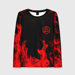 Женский лонгслив Linkin Park красный огонь лого