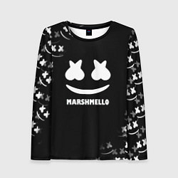 Лонгслив женский Marshmello белое лого, цвет: 3D-принт