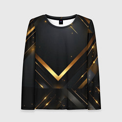 Лонгслив женский Gold luxury black abstract, цвет: 3D-принт