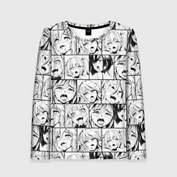 Лонгслив женский Ahegao pattern, цвет: 3D-принт