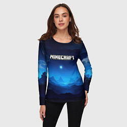 Лонгслив женский Minecraft logo night, цвет: 3D-принт — фото 2