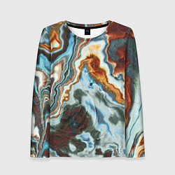 Лонгслив женский Мраморная текстура, цвет: 3D-принт