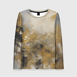 Лонгслив женский Желто черная абстракция, цвет: 3D-принт