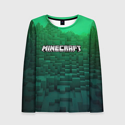 Лонгслив женский Minecraft logo green, цвет: 3D-принт
