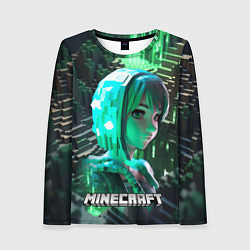 Лонгслив женский Minecraft персонаж на острове, цвет: 3D-принт