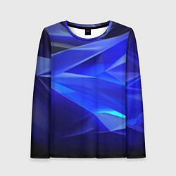 Женский лонгслив Black and blue abstract background sport style