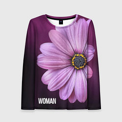 Лонгслив женский Фиолетовый цветок - WOMAN, цвет: 3D-принт