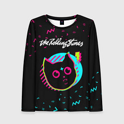 Лонгслив женский Rolling Stones - rock star cat, цвет: 3D-принт