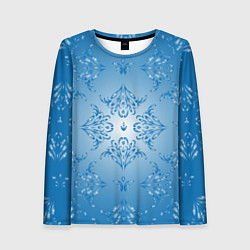 Лонгслив женский Векторные узоры на голубом фоне, цвет: 3D-принт