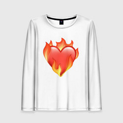 Лонгслив женский Сердце в огне эмодзи, цвет: 3D-принт