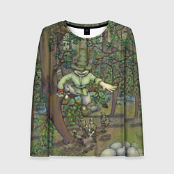 Лонгслив женский Леший-озорник в лесу, цвет: 3D-принт