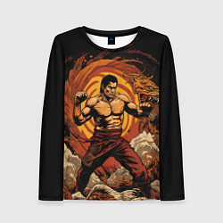 Лонгслив женский Муай тай боец в стойке, цвет: 3D-принт