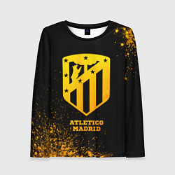 Лонгслив женский Atletico Madrid - gold gradient, цвет: 3D-принт