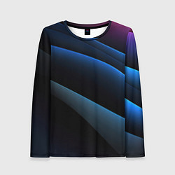 Женский лонгслив Синий стильный абстрактный геометрический стиль на