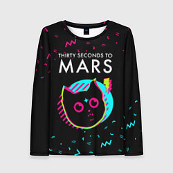 Лонгслив женский Thirty Seconds to Mars - rock star cat, цвет: 3D-принт